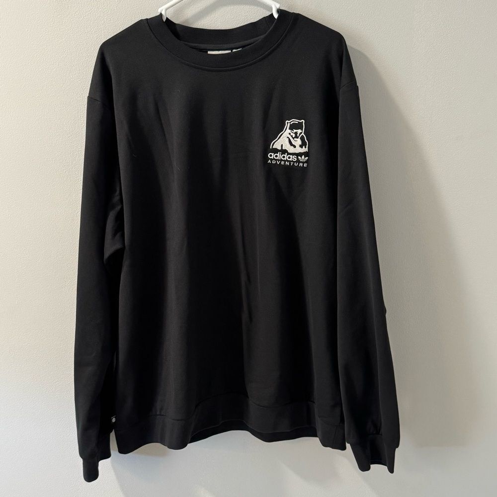 Mens Adidas Adventure Black Pullover Winter Sweater XL